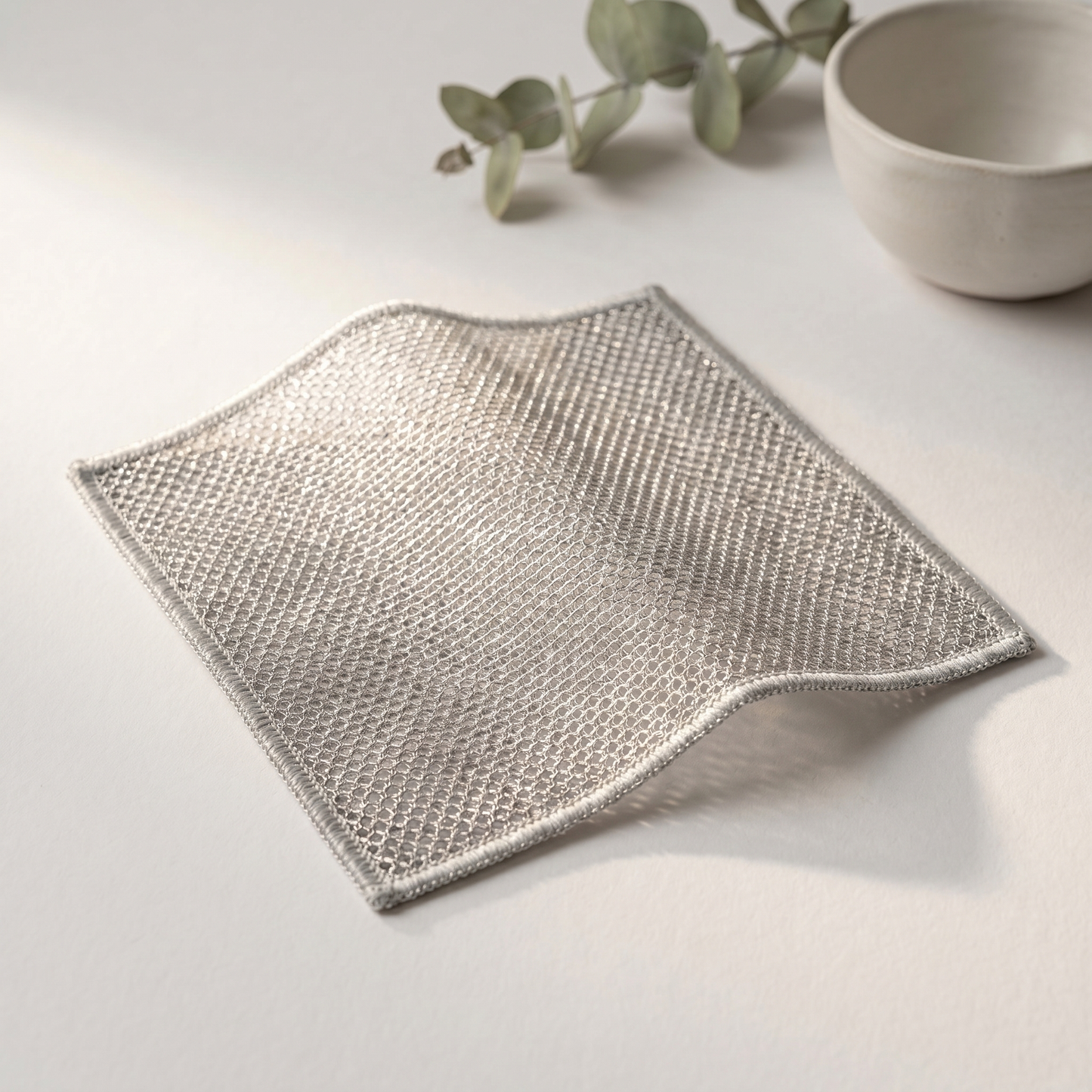 ODALIT Double-Layer Silver Wire Scrub Dishcloth – Tough on Grease, No Sponge Smell