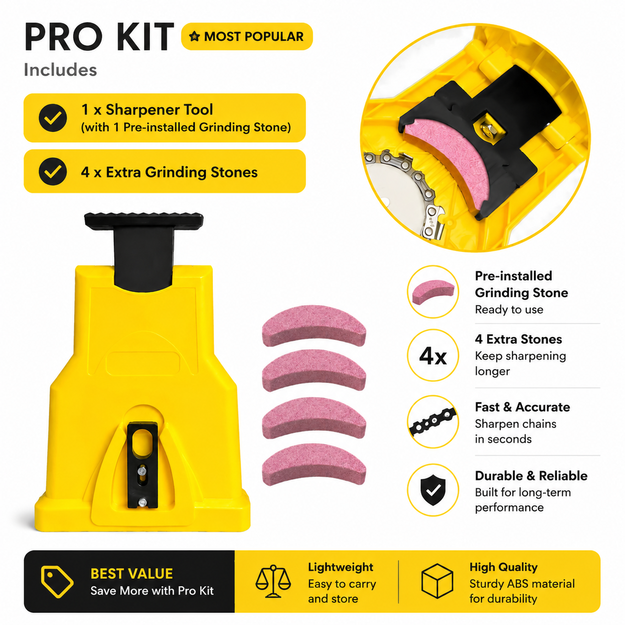 🔥Chainsaw Chain Sharpener Kit | Fast Portable Saw Chain Sharpening Tool
