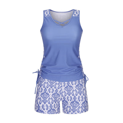 🔥LAST DAY 60% OFF - Miraclesuit Women's 2-Piece Tummy Control Tankini Set with Built-In Bra – Flattering Boho Swimwear with Shorts🔥 Buy 2 Free Shipping