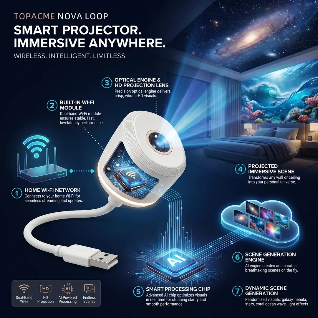 Topacme®  Night Light Projector