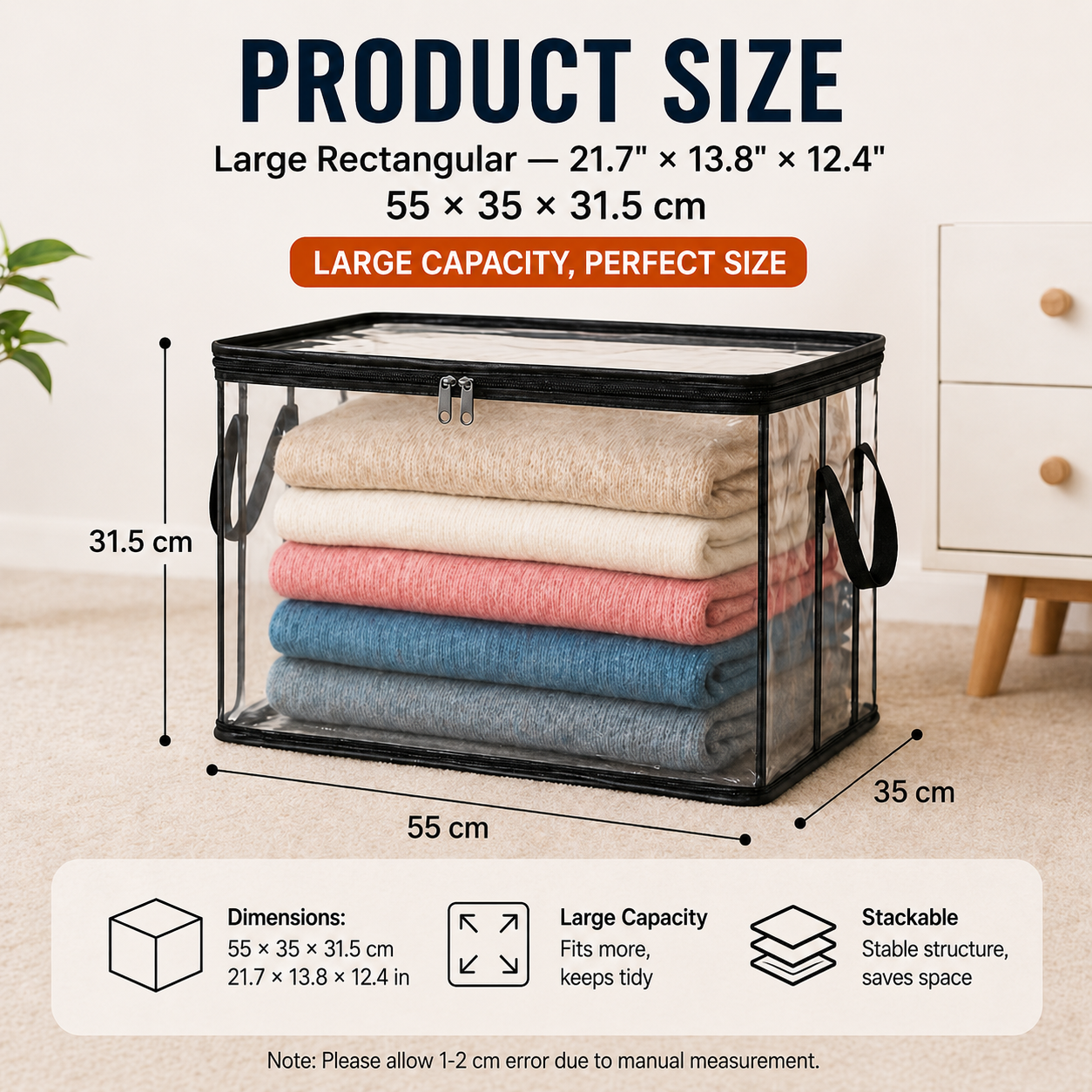 🎁 Last Day Sale 49% OFF📦Large Heavy-Duty Thick Plastic Clear Storage Bag for Clothes, Moving & Storage