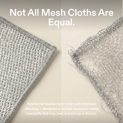 ODALIT Double-Layer Silver Wire Scrub Dishcloth – Tough on Grease, No Sponge Smell