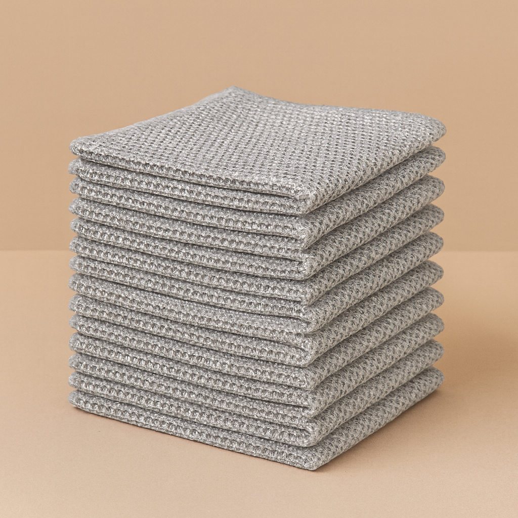 ODALIT Double-Layer Silver Wire Scrub Dishcloth – Tough on Grease, No Sponge Smell