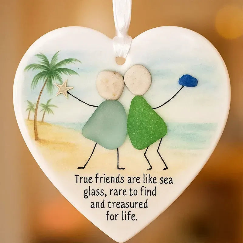 🌊Snowflake-Shaped Sea Glass Friendship Decor❄✨ Shaped by Nature & Crafted by Hand!