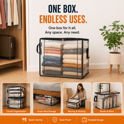 🎁 Last Day Sale 49% OFF📦Large Heavy-Duty Thick Plastic Clear Storage Bag for Clothes, Moving & Storage