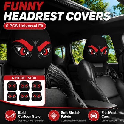 😆 Funny Cartoon Car Headrest Covers – 2PCS Universal Fit 🚗