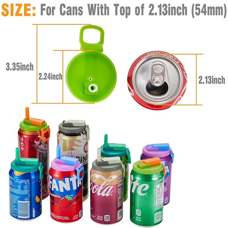 Reusable Soda Can Lids with Straws