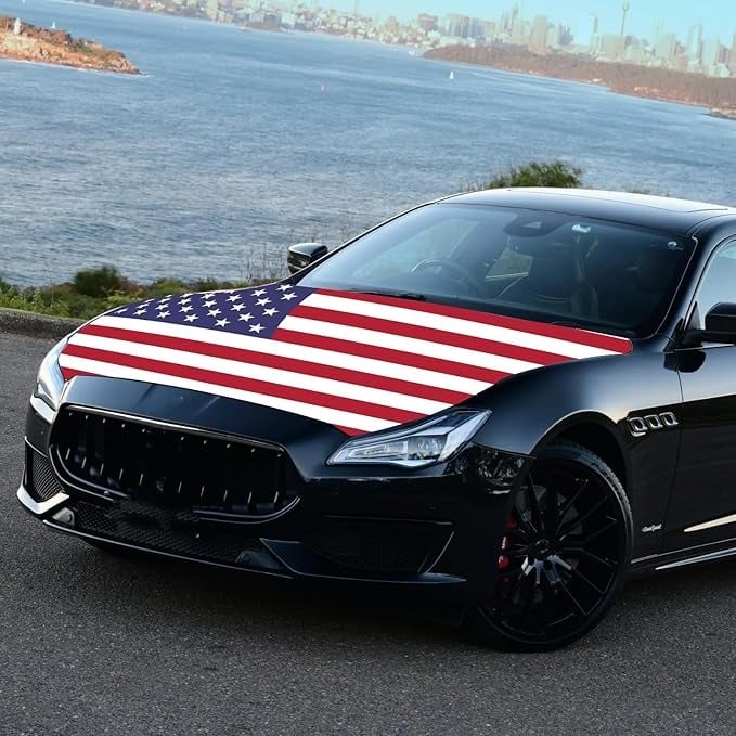 🔥 Limited Patriotic Flash Sale — American Car Hood Flag 🇺🇸 No Glue, No Tools, Installs in 1 Minute