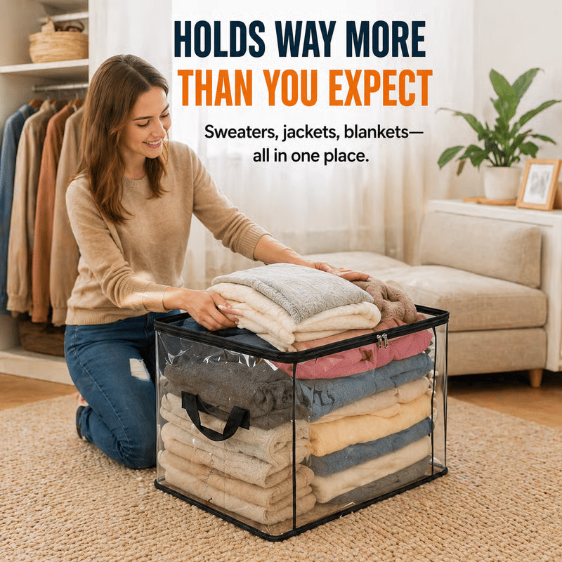 🎁 Last Day Sale 49% OFF📦Large Heavy-Duty Thick Plastic Clear Storage Bag for Clothes, Moving & Storage