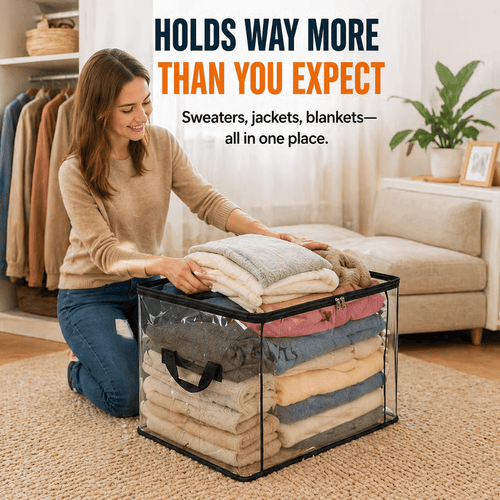 🎁 Last Day Sale 49% OFF📦Large Heavy-Duty Thick Plastic Clear Storage Bag for Clothes, Moving & Storage