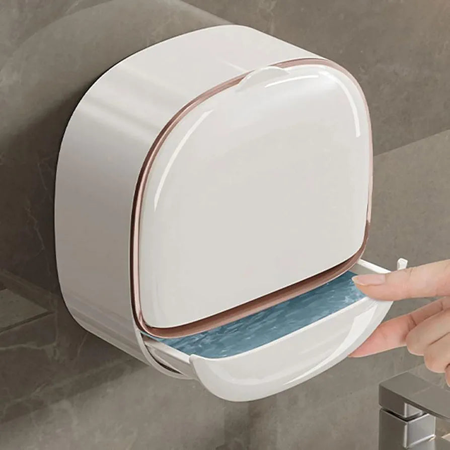 Luxury Soap Holder with Drain Tray, Waterproof Soap Dish Holder, Keep Soap Bars Dry