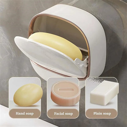 Luxury Soap Holder with Drain Tray, Waterproof Soap Dish Holder, Keep Soap Bars Dry