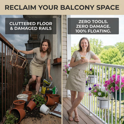 30-Second Install Railing Plant Hanger — No Tools Needed