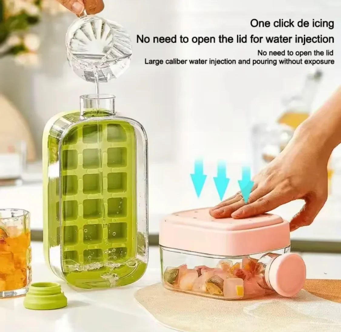 2 In 1 Ice Maker Ice Cube Bottle, Portable Ice Maker Kettle, Ice Mold Cooler Cup, Outdoor Fitness Drink Bottle