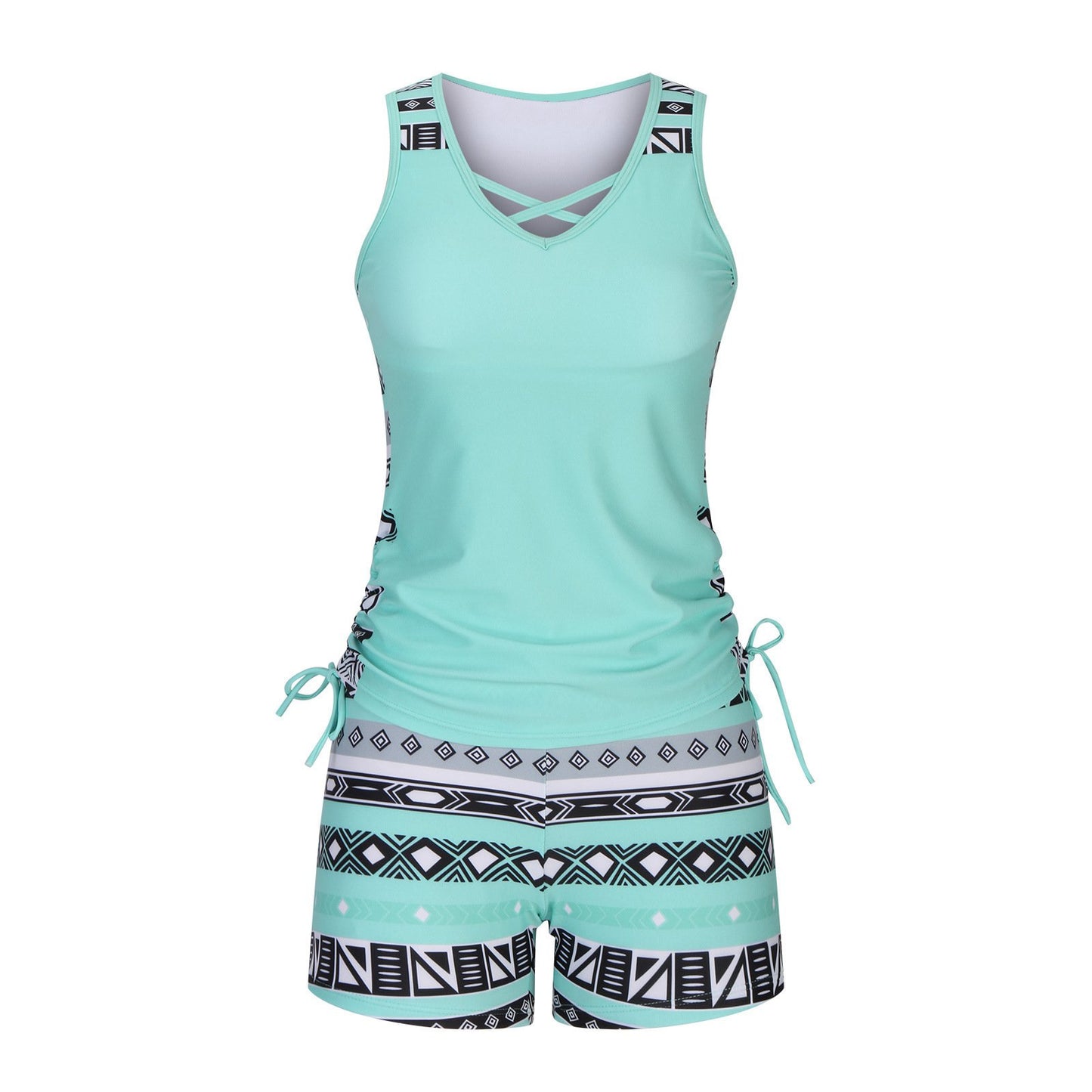 🔥LAST DAY 60% OFF - Miraclesuit Women's 2-Piece Tummy Control Tankini Set with Built-In Bra – Flattering Boho Swimwear with Shorts🔥 Buy 2 Free Shipping