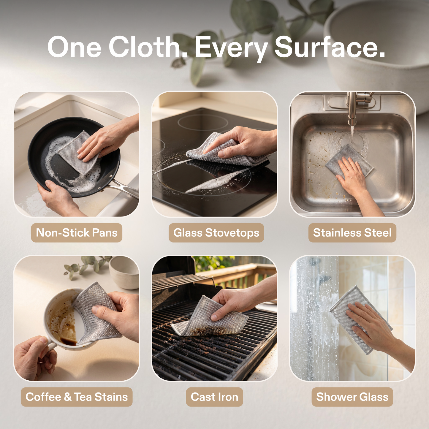 ODALIT Double-Layer Silver Wire Scrub Dishcloth – Tough on Grease, No Sponge Smell