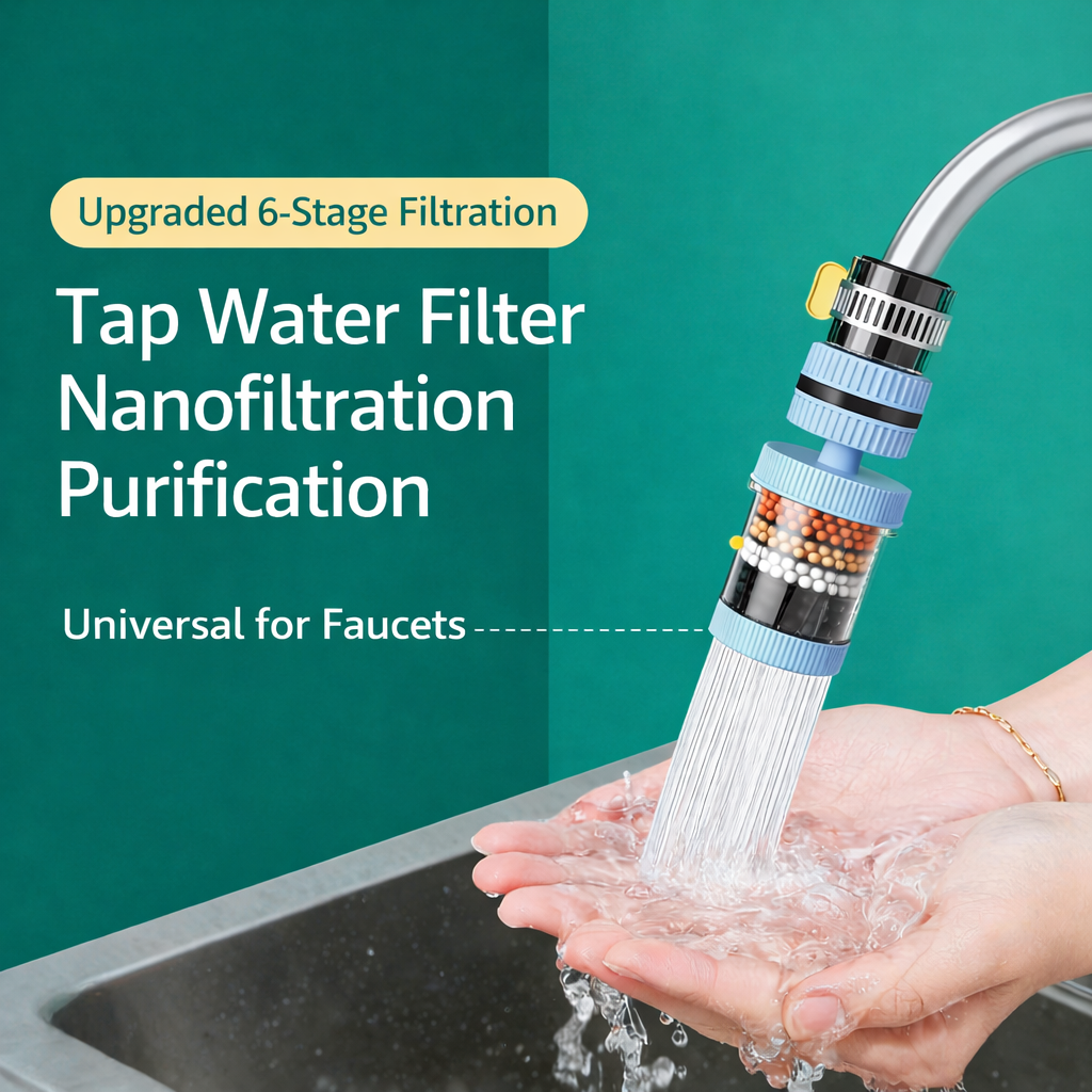 2026 Upgrade 💧 6-Layer Charcoal Faucet Filter for Fresh, Safe Water