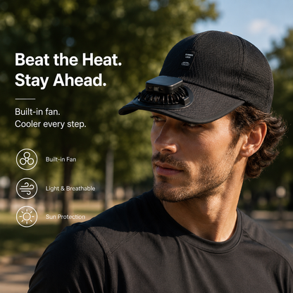 Stay Cool Anywhere with the Solar & USB Fan Cap