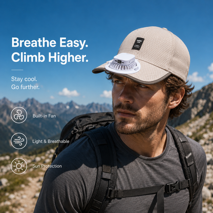 Stay Cool Anywhere with the Solar & USB Fan Cap
