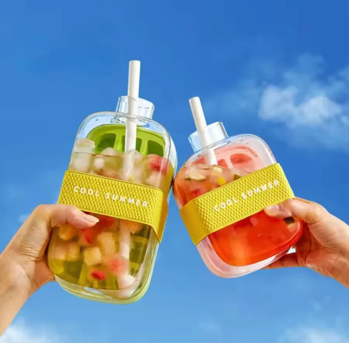 2 In 1 Ice Maker Ice Cube Bottle, Portable Ice Maker Kettle, Ice Mold Cooler Cup, Outdoor Fitness Drink Bottle