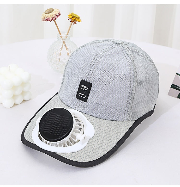 Stay Cool Anywhere with the Solar & USB Fan Cap