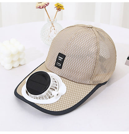 Stay Cool Anywhere with the Solar & USB Fan Cap