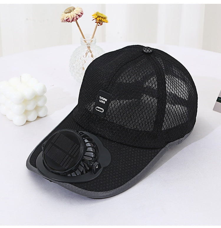 Stay Cool Anywhere with the Solar & USB Fan Cap