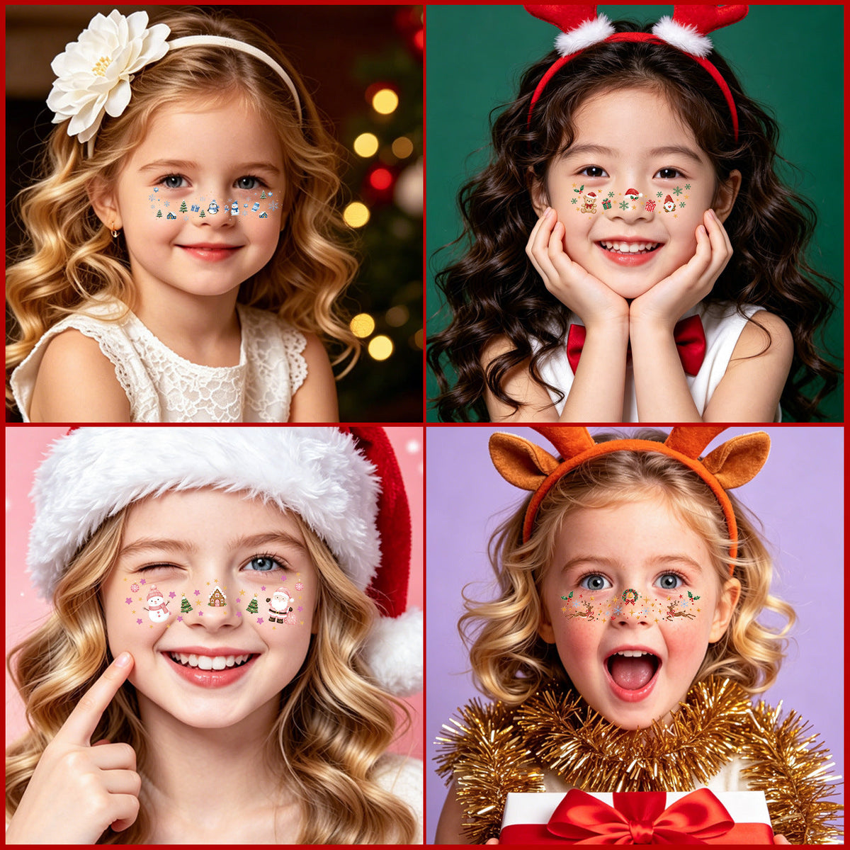 Christmas Face Tattoos – 8 Festive Holiday Designs 🎁 Buy 1, Get 1 FREE Today