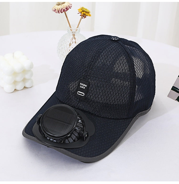 Stay Cool Anywhere with the Solar & USB Fan Cap
