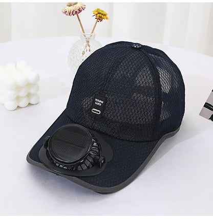 Stay Cool Anywhere with the Solar & USB Fan Cap