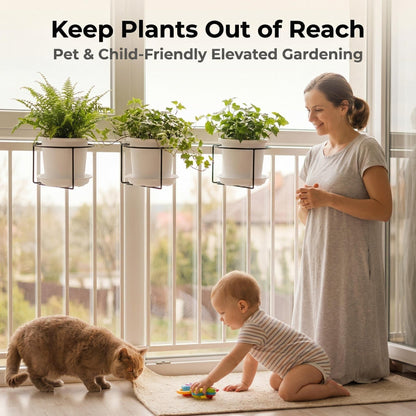 30-Second Install Railing Plant Hanger — No Tools Needed