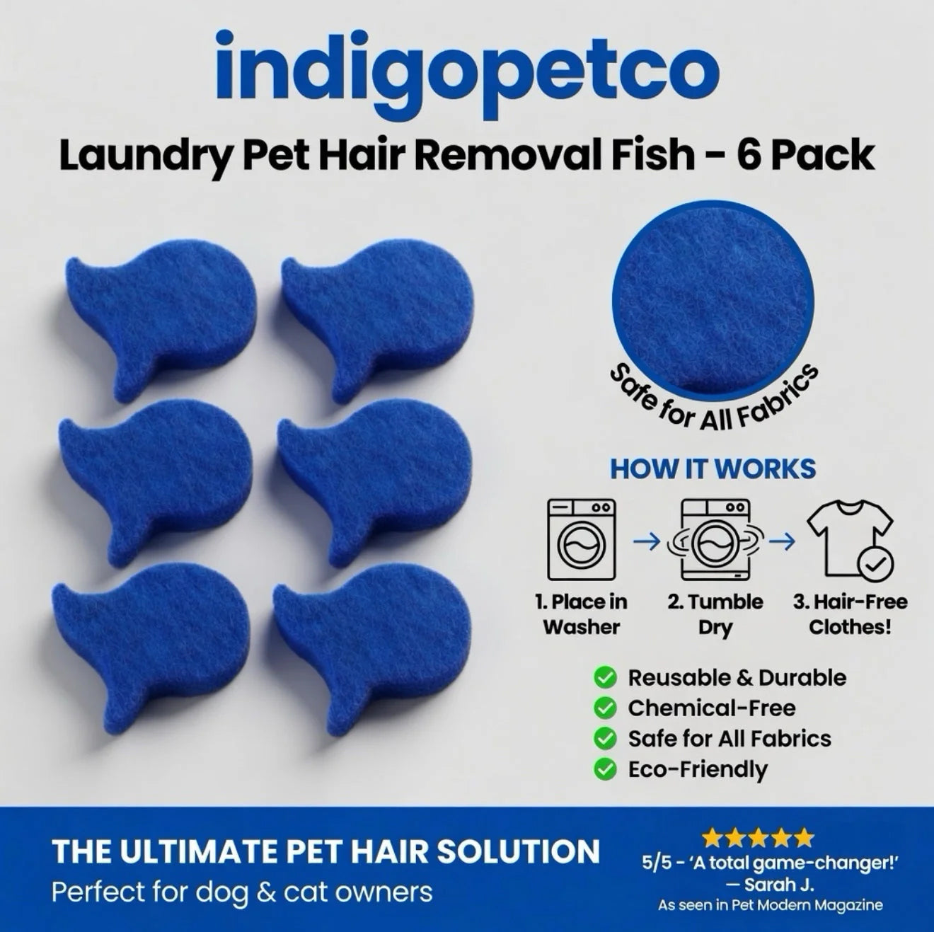 Pet Hair Laundry Catchers – Reusable Fur Removers for Washer & Dryer