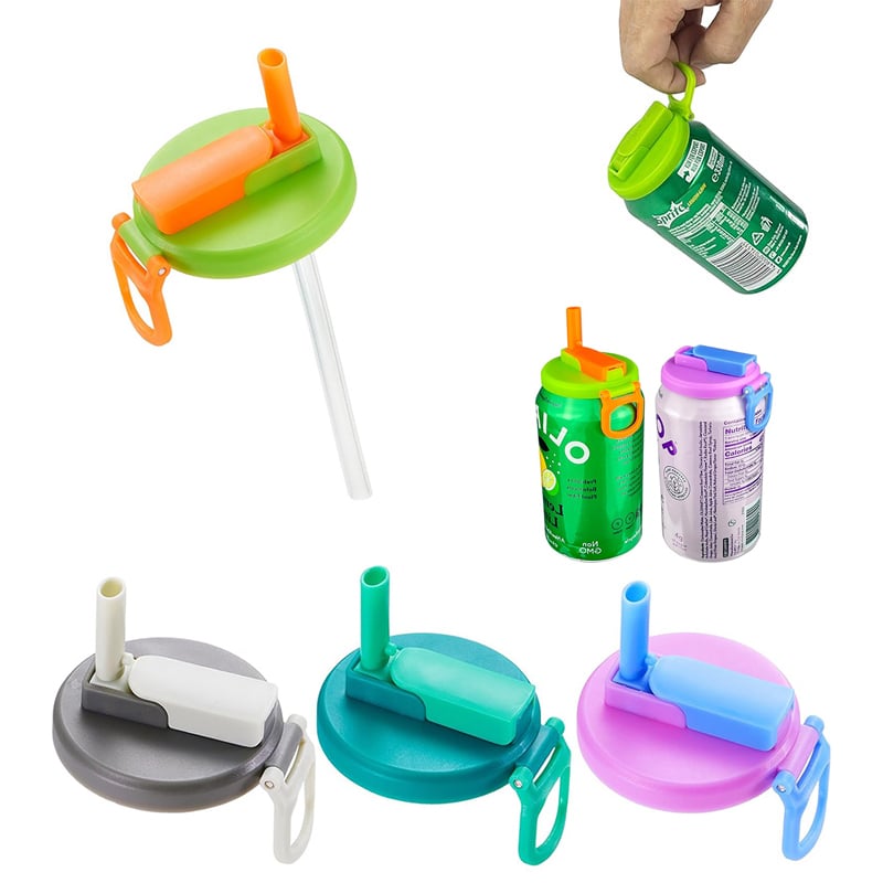 Reusable Soda Can Lids with Straws