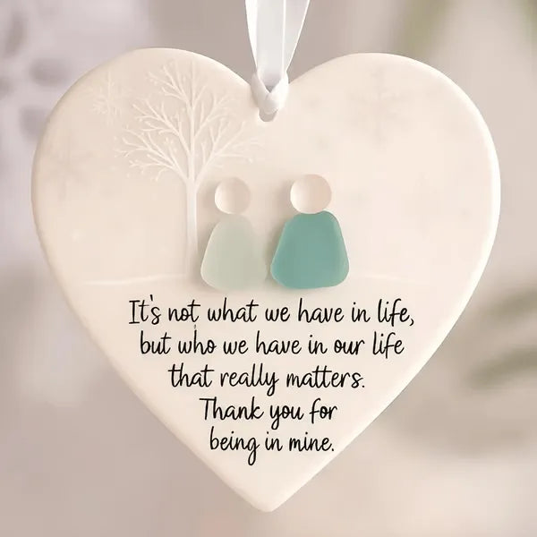 🦋Friends Are Angels Sea Glass Butterfly Christmas Ornament