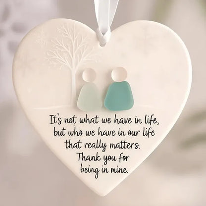 🦋Friends Are Angels Sea Glass Butterfly Christmas Ornament