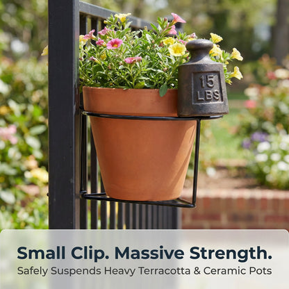 30-Second Install Railing Plant Hanger — No Tools Needed