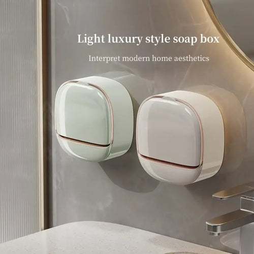 Luxury Soap Holder with Drain Tray, Waterproof Soap Dish Holder, Keep Soap Bars Dry