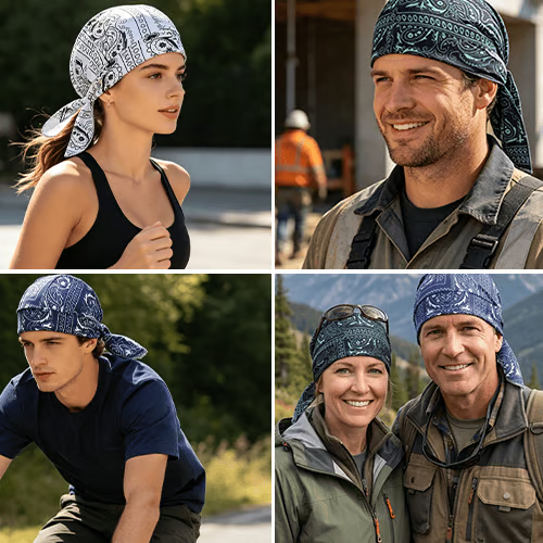 2-Pack Cooling Helmet Liner Skull Cap for Motorcycle Riders