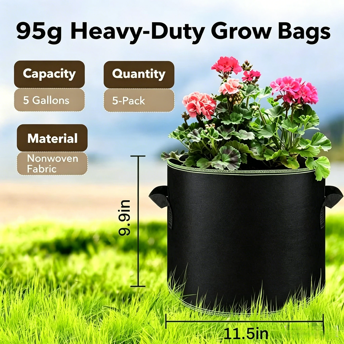 Heavy-Duty Fabric Grow Bags